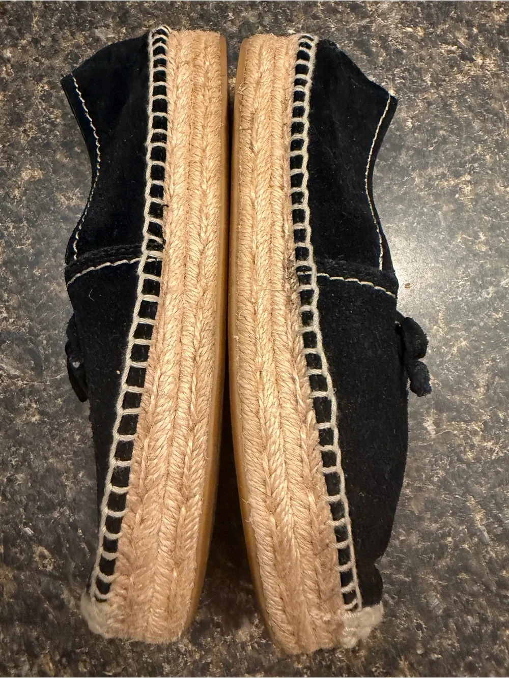 Coach Black Suede Espadrille Slip-On Loafers